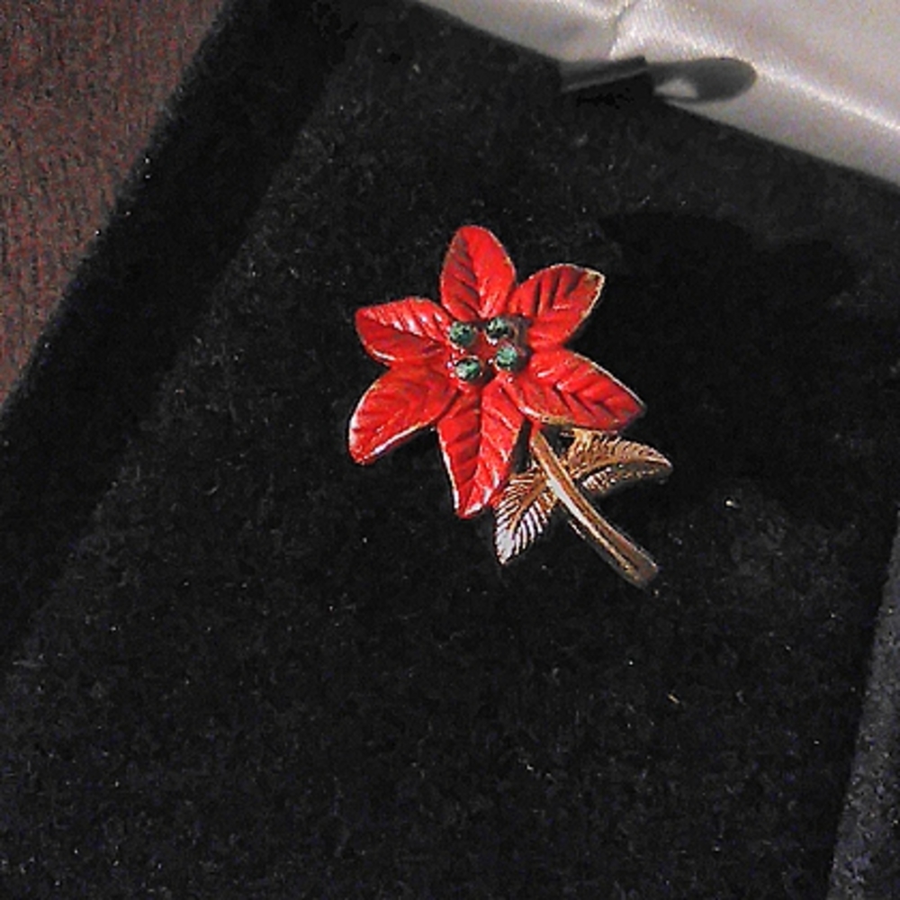 Poinsettia pin/brooch